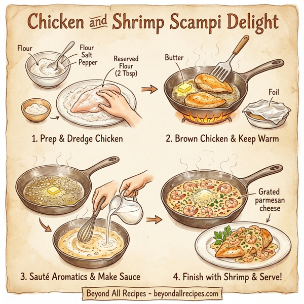Chicken and Shrimp Scampi Delight instructions