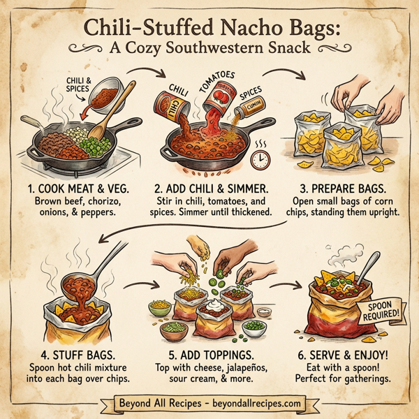 Chili-Stuffed Nacho Bags instructions