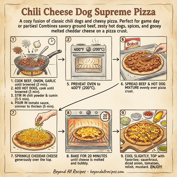 Chili Cheese Dog Supreme Pizza instructions