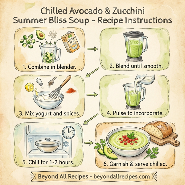 Chilled Avocado & Zucchini Summer Bliss Soup instructions