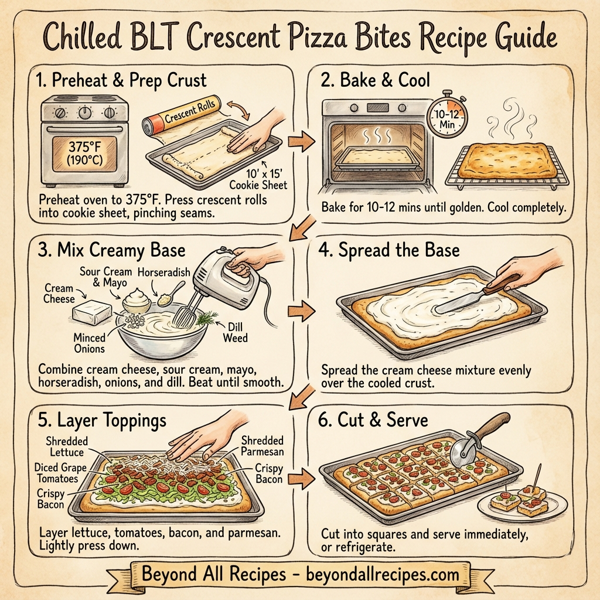 Chilled BLT Crescent Pizza Bites instructions