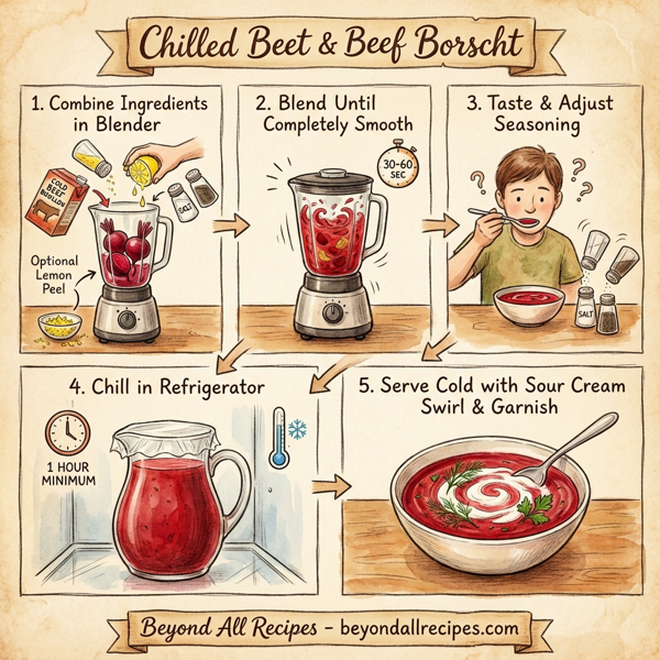 Chilled Beet & Beef Borscht instructions