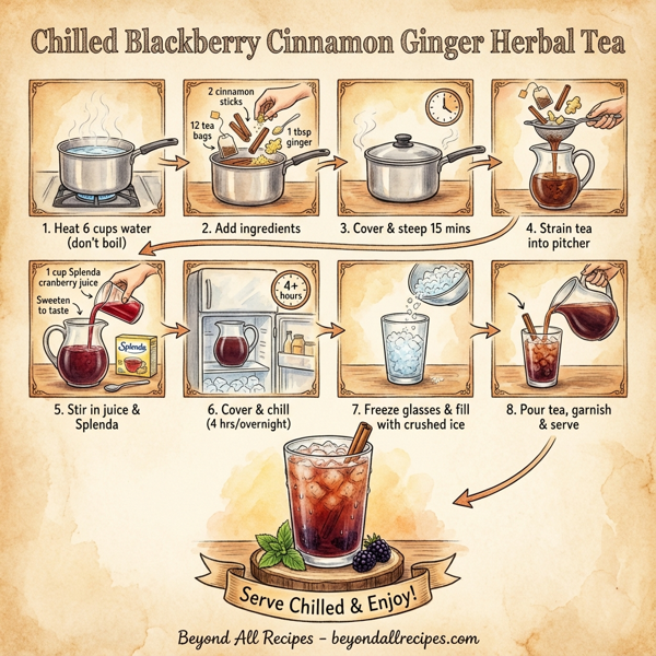 Chilled Blackberry Cinnamon Ginger Herbal Tea instructions