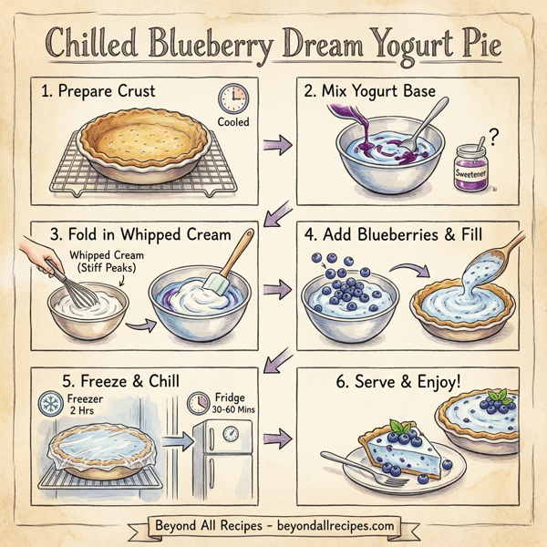 Chilled Blueberry Dream Yogurt Pie instructions