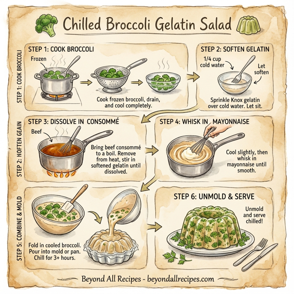 Chilled Broccoli Gelatin Salad instructions
