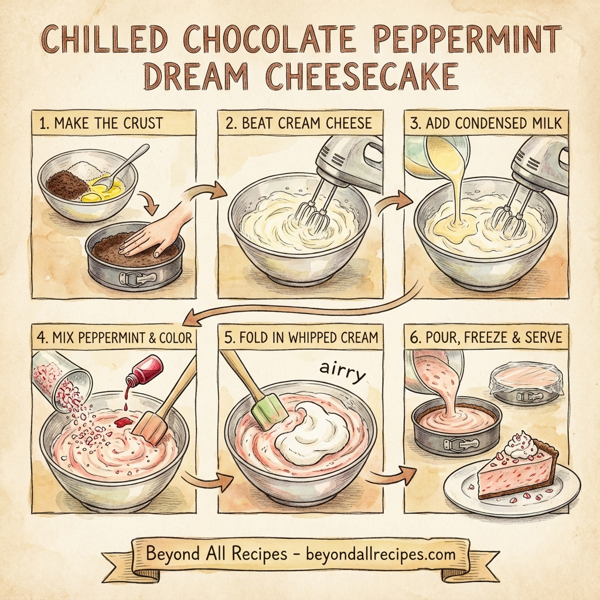 Chilled Chocolate Peppermint Dream Cheesecake instructions