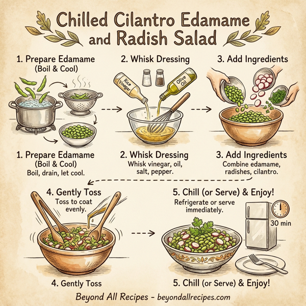 Chilled Cilantro Edamame and Radish Salad instructions