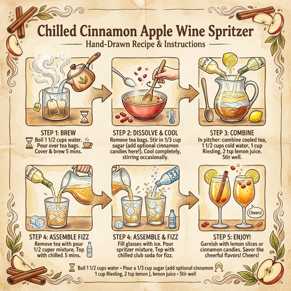 Chilled Cinnamon Apple Wine Spritzer instructions