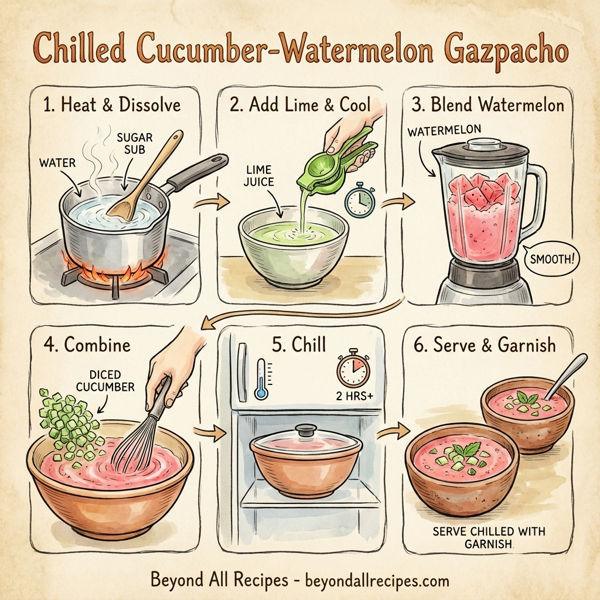 Chilled Cucumber-Watermelon Gazpacho instructions