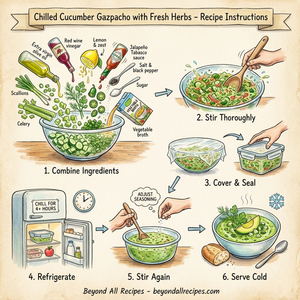 Chilled Cucumber Gazpacho with Fresh Herbs instructions