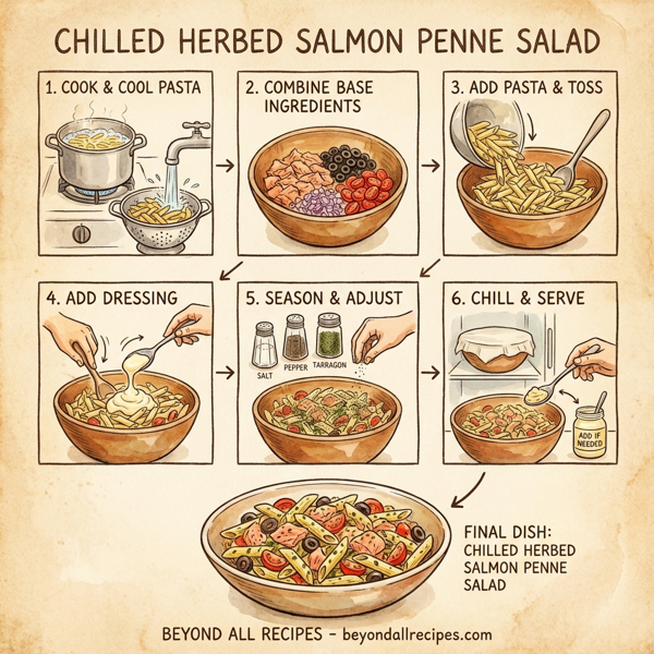 Chilled Herbed Salmon Penne Salad instructions
