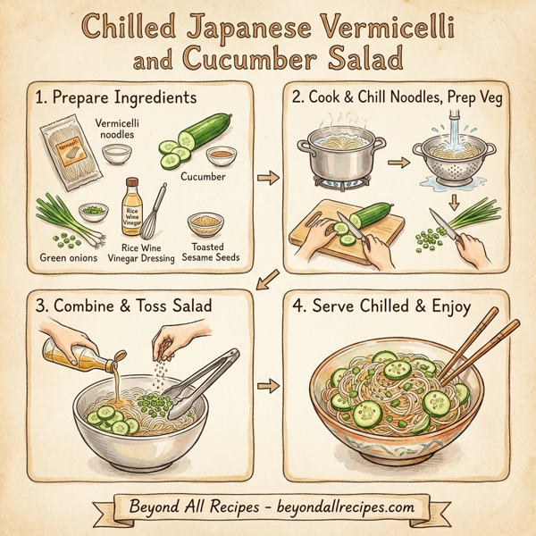 Chilled Japanese Vermicelli and Cucumber Salad instructions
