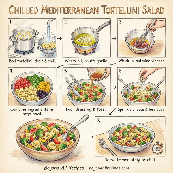 Chilled Mediterranean Tortellini Salad instructions