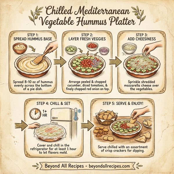 Chilled Mediterranean Vegetable Hummus Platter instructions