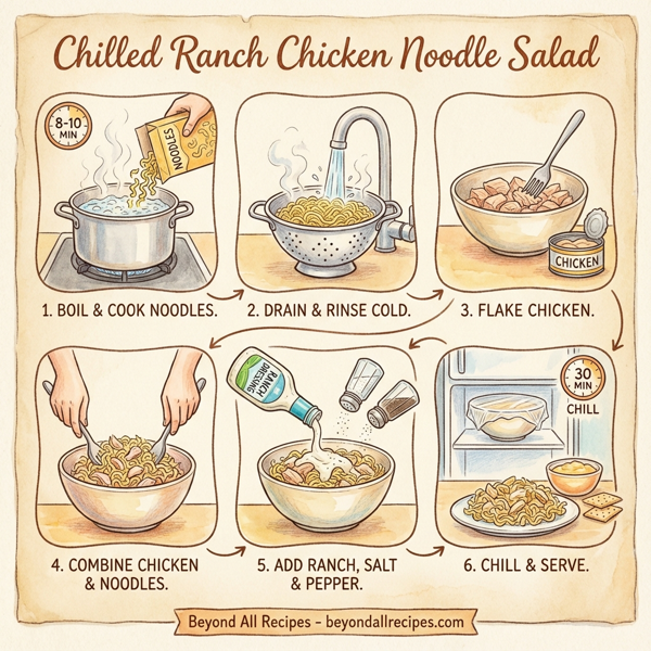 Chilled Ranch Chicken Noodle Salad instructions