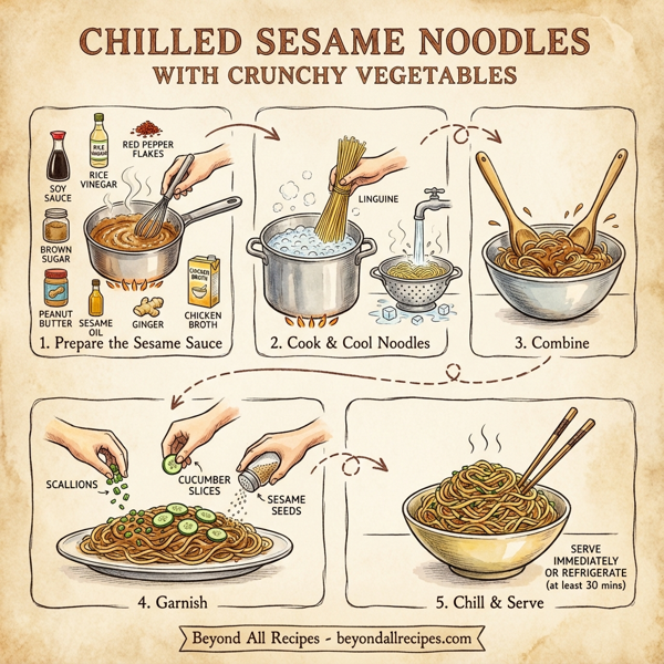 Chilled Sesame Noodles with Crunchy Vegetables instructions