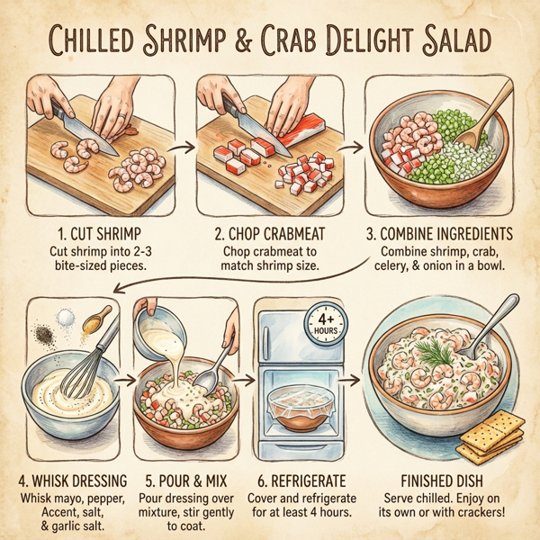 Chilled Shrimp and Crab Delight Salad instructions