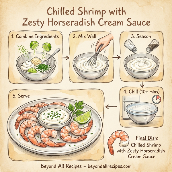 Chilled Shrimp with Zesty Horseradish Cream Sauce instructions