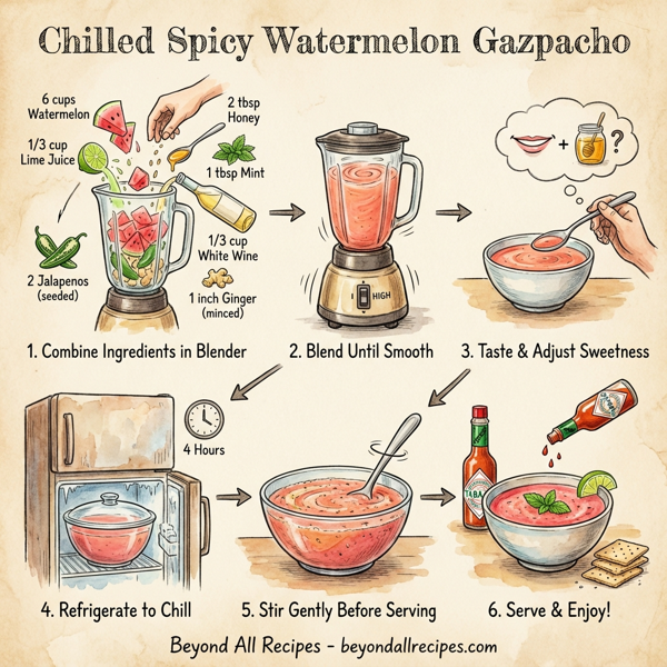 Chilled Spicy Watermelon Gazpacho instructions