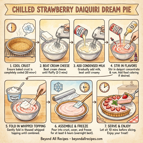 Chilled Strawberry Daiquiri Dream Pie instructions