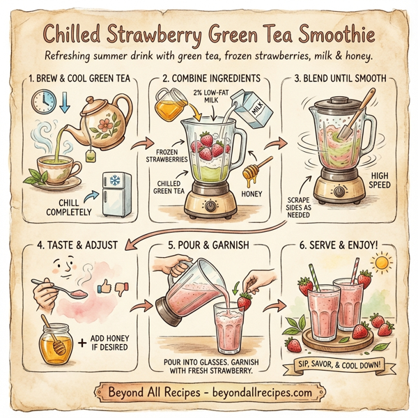 Chilled Strawberry Green Tea Smoothie instructions