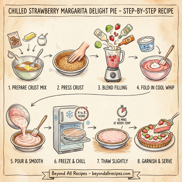 Chilled Strawberry Margarita Delight Pie instructions