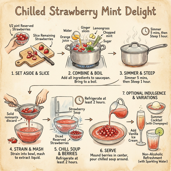 Chilled Strawberry Mint Delight instructions