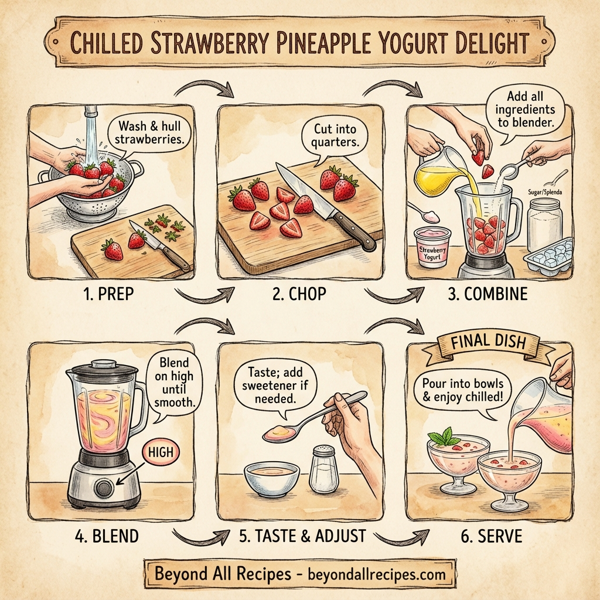 Chilled Strawberry Pineapple Yogurt Delight instructions