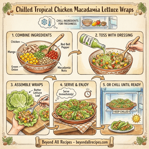 Chilled Tropical Chicken Macadamia Lettuce Wraps instructions