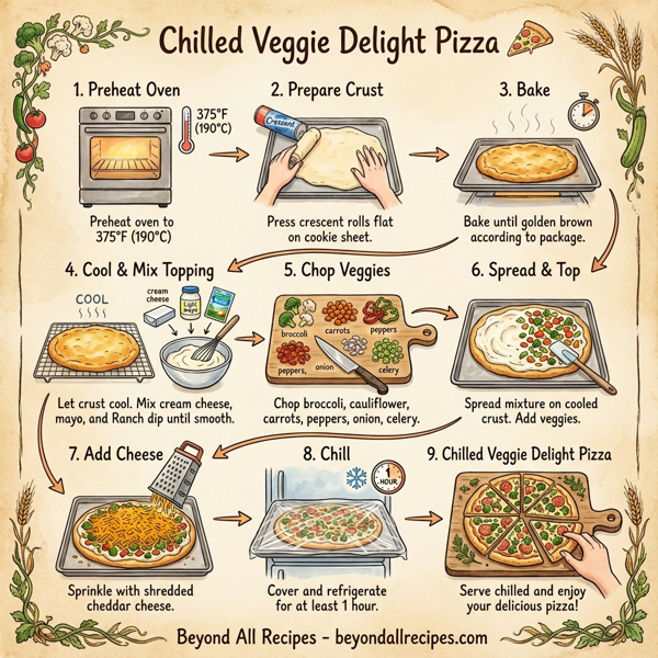 Chilled Veggie Delight Pizza instructions
