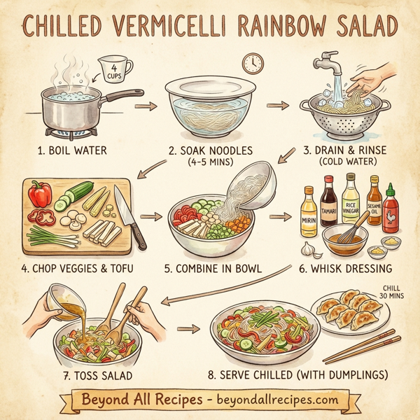 Chilled Vermicelli Rainbow Salad instructions