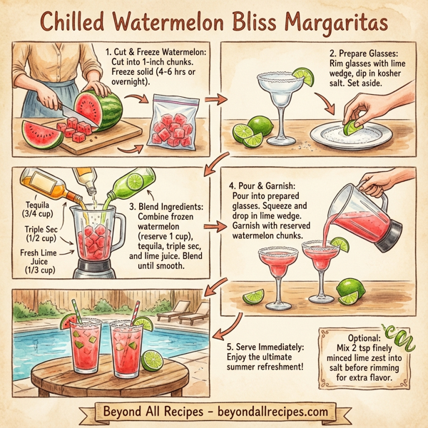 Chilled Watermelon Bliss Margaritas instructions