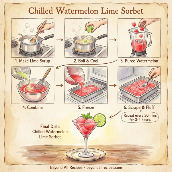 Chilled Watermelon Lime Sorbet instructions