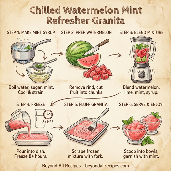 Chilled Watermelon Mint Refresher Granita instructions