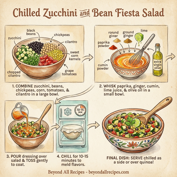 Chilled Zucchini and Bean Fiesta Salad instructions