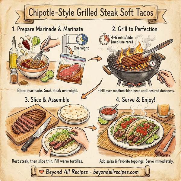 Chipotle-Style Grilled Steak Soft Tacos instructions