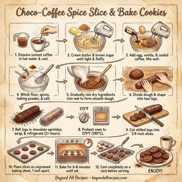 Choco-Coffee Spice Slice & Bake Cookies instructions