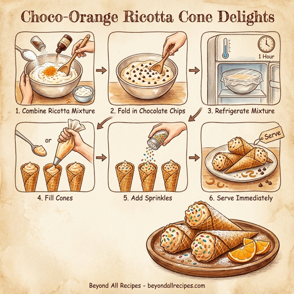 Choco-Orange Ricotta Cone Delights instructions