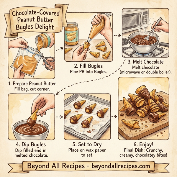Chocolate-Covered Peanut Butter Bugles Delight instructions