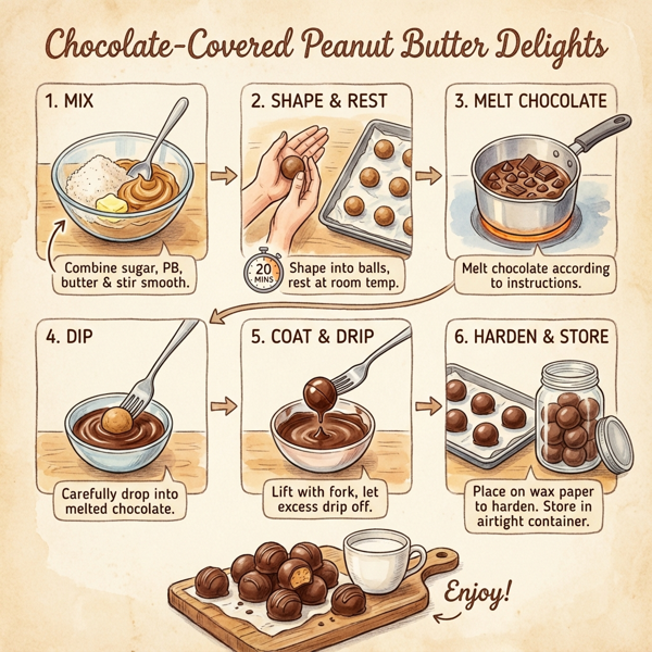 Chocolate-Covered Peanut Butter Delights instructions