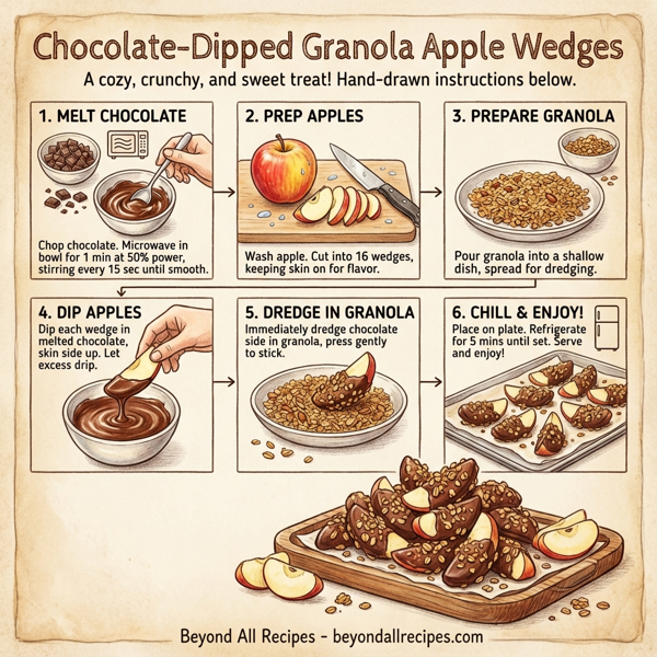 Chocolate-Dipped Granola Apple Wedges instructions