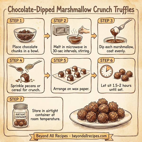 Chocolate-Dipped Marshmallow Crunch Truffles instructions