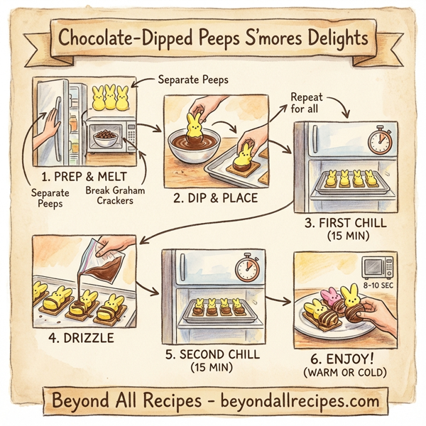 Chocolate-Dipped Peeps S'mores Delights instructions