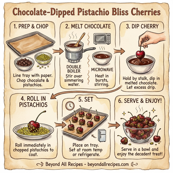 Chocolate-Dipped Pistachio Bliss Cherries instructions