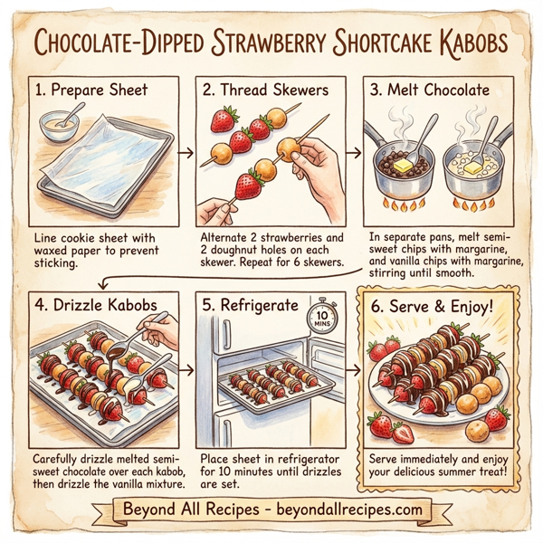 Chocolate-Dipped Strawberry Shortcake Kabobs instructions