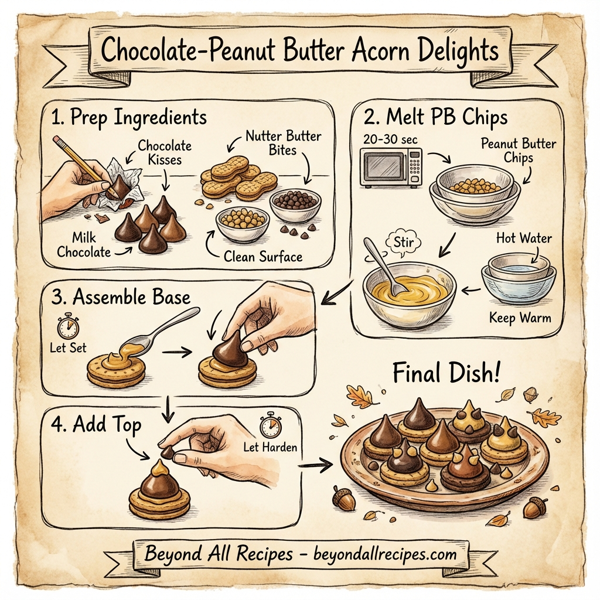 Chocolate-Peanut Butter Acorn Delights instructions