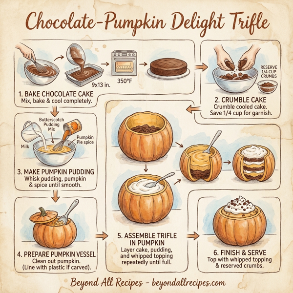 Chocolate-Pumpkin Delight Trifle instructions