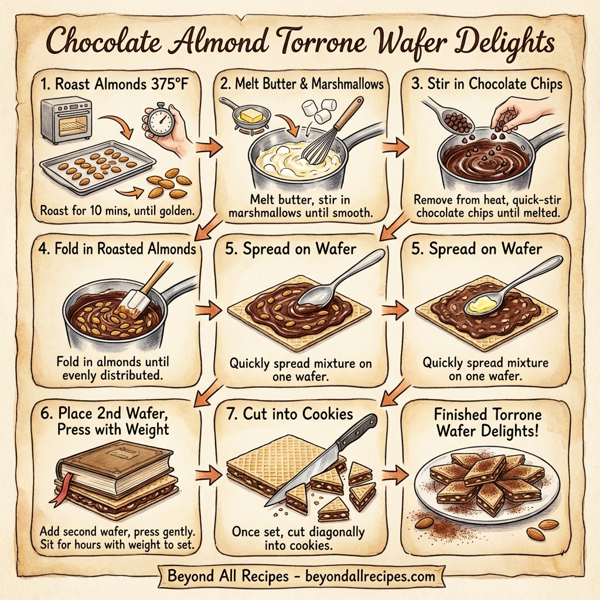 Chocolate Almond Torrone Wafer Delights instructions