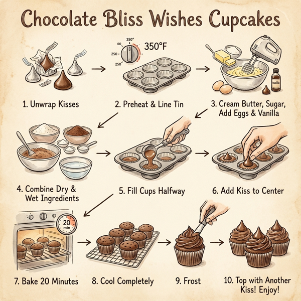 Chocolate Bliss Wishes Cupcakes instructions