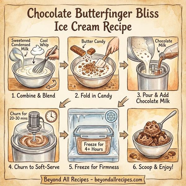 Chocolate Butterfinger Bliss Ice Cream instructions